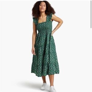 Hill House Ellie Nap Dress Emerald Trellis Size Small